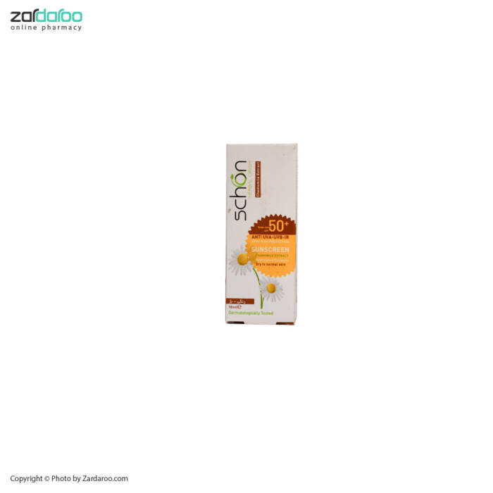 کرم ضد آفتاب رنگ بژ SPF50 مناسب پوست خشک و نرمال حجم 50 میلی لیتر شون Schon 5 کرم ضد آفتاب رنگ بژ SPF50 مناسب پوست خشک و نرمال حجم 50 میلی لیتر شون Schon