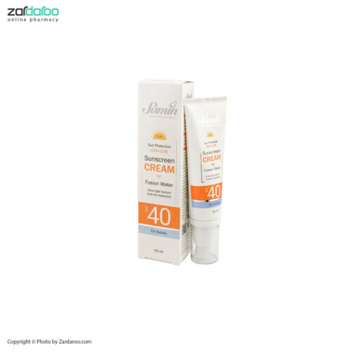 ثمین کرم ضد آفتاب spf 40 کودک مدل فیوژن واتر میلی لیتر ثمین Samin