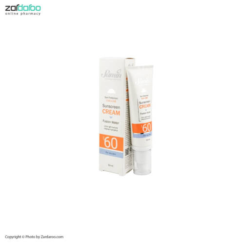 ضد آفتاب مدیلن ضد‌آفتاب SPF60 فیوژن واتر فاقد رنگ پوست چرب ثمین Samin