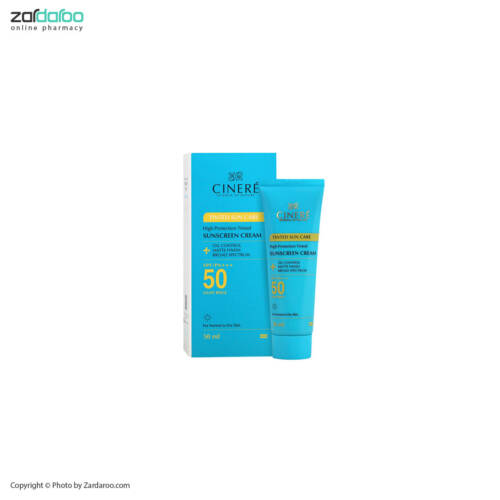 ضد آفتاب 55 کرم ضد آفتاب رنگی SPF50 پلاس سینره Synere