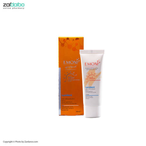 کرم ضد افتاب خشک تا نرمال رنگی امونی کرم ضد آفتاب رنگی ضد چروک spf 50 مناسب پوست نرمال تا خشک امونی Emoni