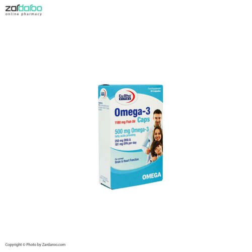 امگا 3 یوروویتال کپسول 30 عددی امگا 3 500 میلی گرم یوروویتال Eurho Vital