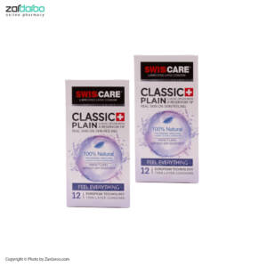 بسته دو عددی  کاندوم کلاسیک 12 عددی مدل Classic Plain  سوئیس کر Swiss Care
